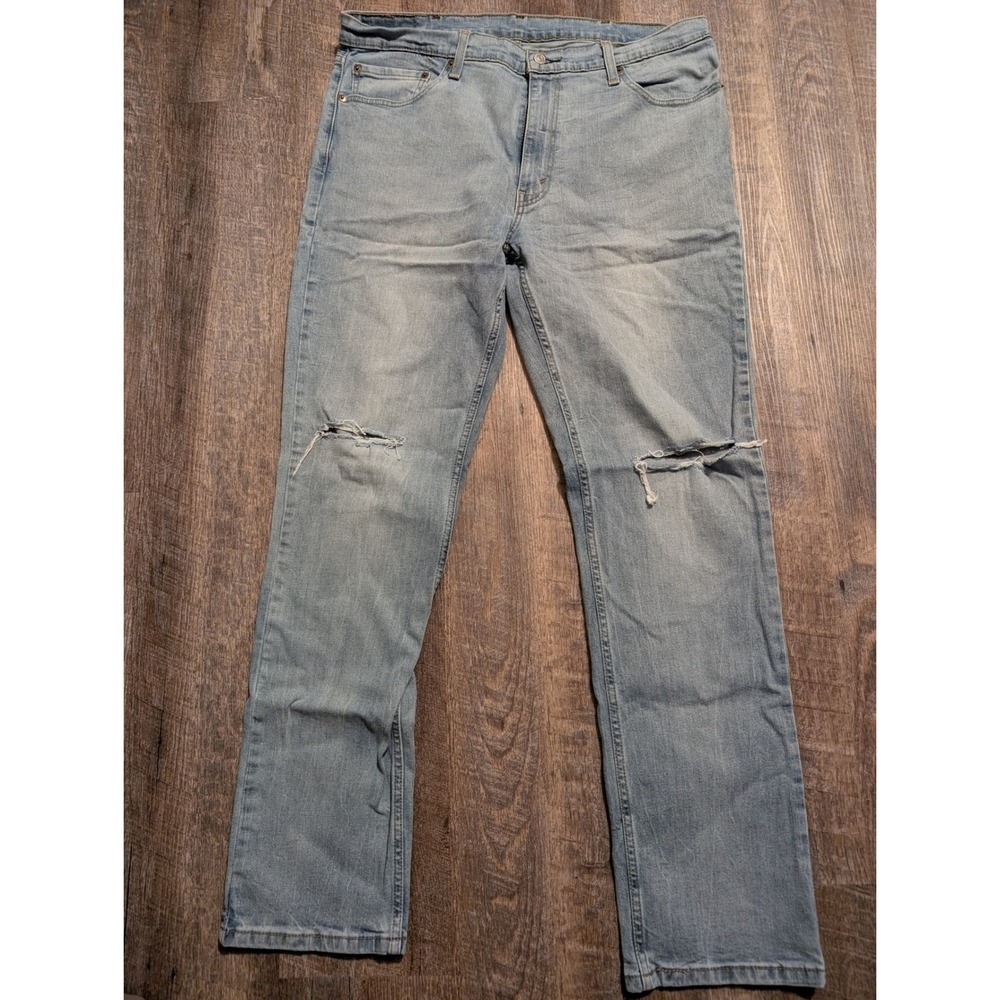 Levis 511 Slim Fit Mens 38/34 Lot of 2 Light Wash Ripped Distressed Denim Jeans - Picture 12 of 16